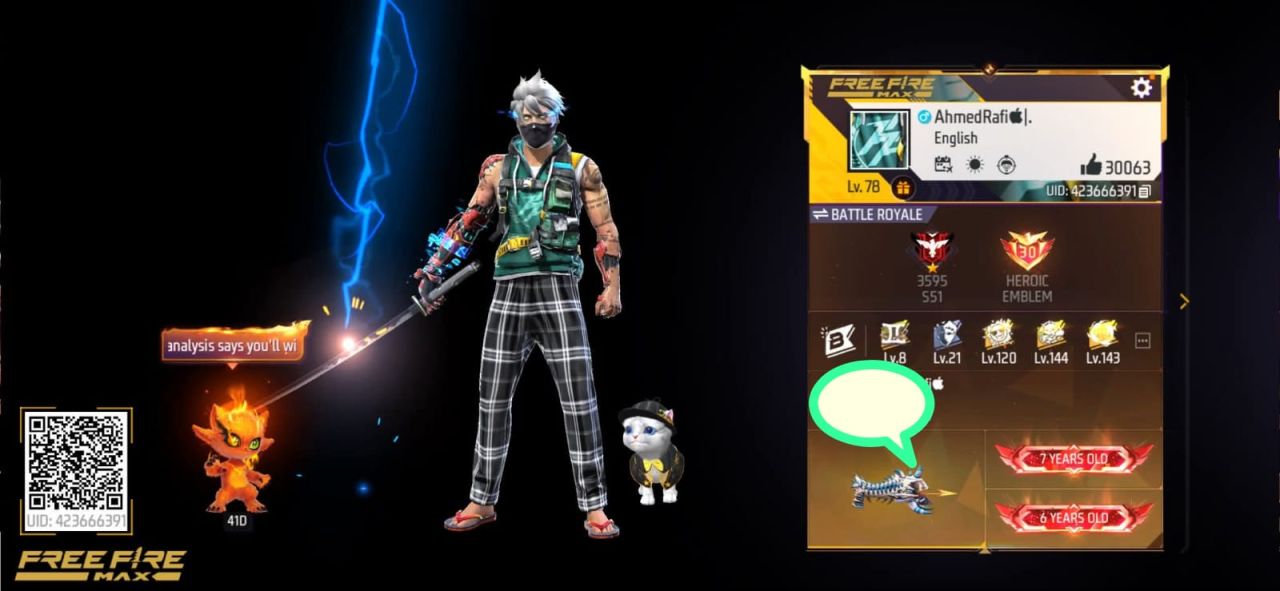 FF Account Lvl 78 | Prime 7 | 9 Artifact + 120 Mythic | 623 Weapons | 615 Collection | 453 Vehicles | 30K Likes | BD Server Free Fire Account Bangladesh
