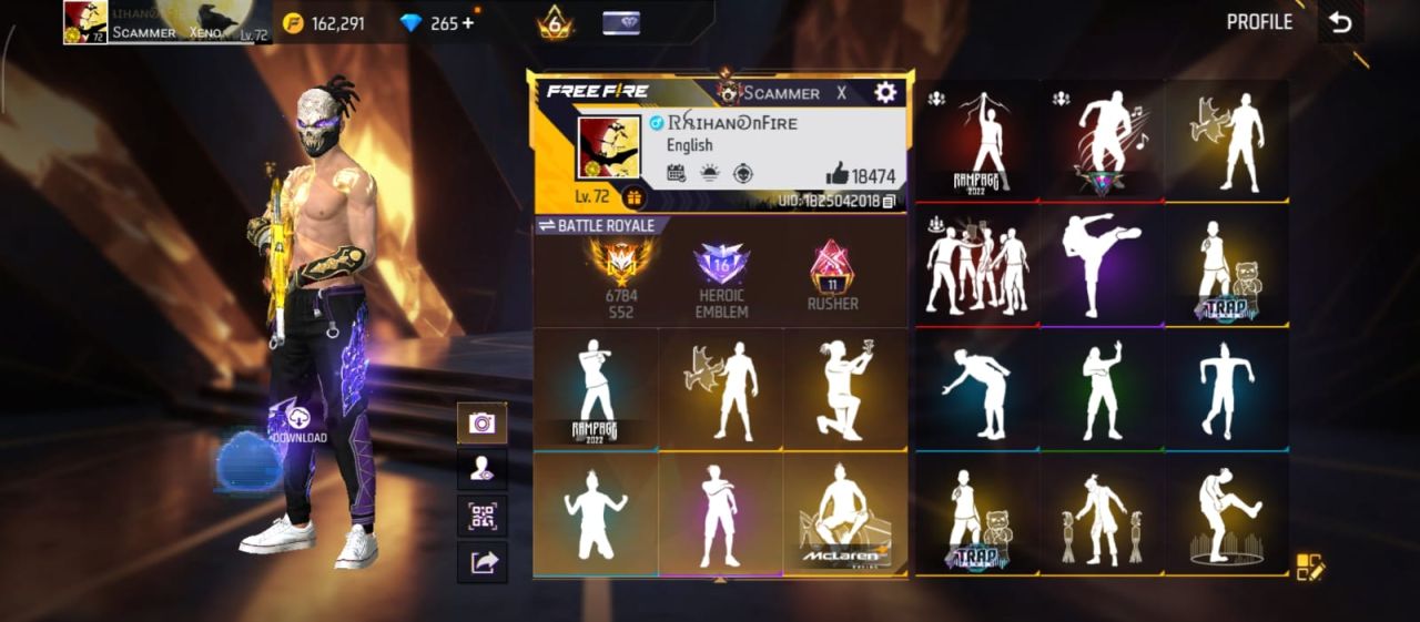 FF Account Lvl 72 | Multiple High Level Evo Guns | Huge Vault Sold FF ID